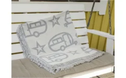 Pufz Decke Wohnwagen Weiß/grau