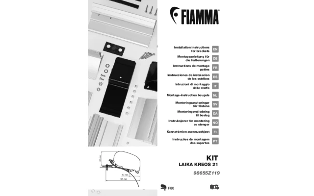 Fiamma Kit Laika Kreos 21 Markisenadapter Für Fiamma F80/F65 1 Fiamma Kit Laika Kreos 21 Markisenadapter Für Fiamma F80/F65