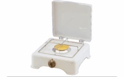 GOK Gaskocher 2-flammig 50 Mbar 3,5 KW Weiss Anschluss RST8 Rost Schwarz