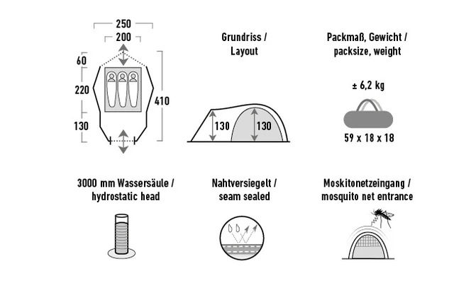 High Peak Alfena 3.0 Kuppelzelt 3 Personen 2 High Peak Alfena 3.0 Kuppelzelt 3 Personen – Bild 2