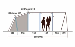 Outwell Hayward Lake 6ATC Aufblasbares Tunnelzelt 6 Personen -Outwell Verkaufsgeschäft 789692 5207240