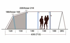 Outwell Hayward Lake 5ATC Aufblasbares Tunnelzelt 5 Personen -Outwell Verkaufsgeschäft 789713 5206553